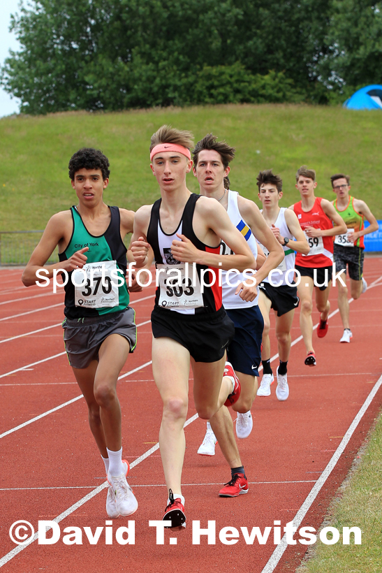 Mens under-20s 1500 metres, 2022 Northern Senior and Under-20 Champs., Wavertree Athletics Centre, Liverpool. Photo: David T. Hewitson/Sports for All Pics